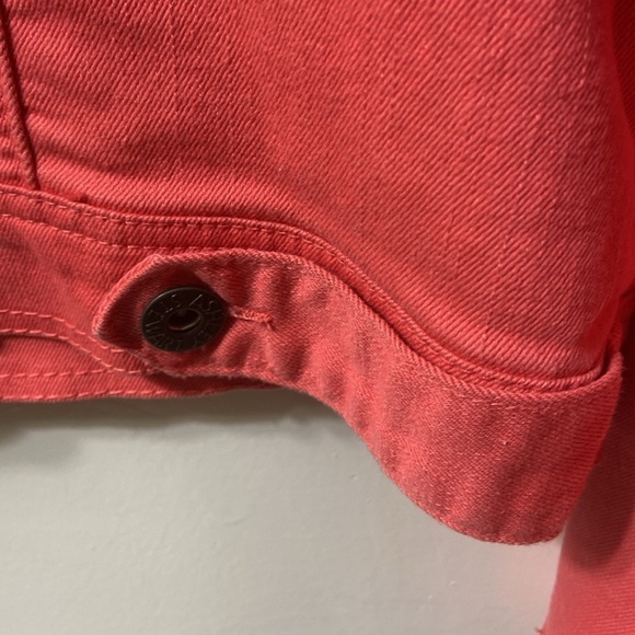 ASHLEY STEWART,WOMEN’S,FLAP POCKET,BUTTON UP FRONT,ORANGE,DENIM JACKET,SIZE-14 - Picture 11 of 12